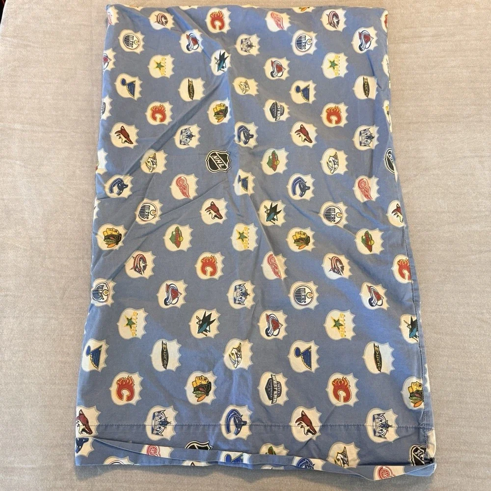 Vintage NHL Hockey Team Logo Pair Of Pillowcases Blue All Over Print